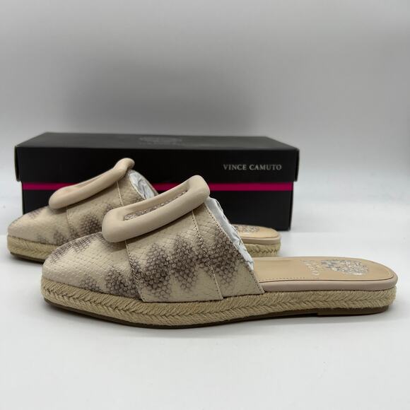 Vince Camuto Shoes Size 7.5 Buckle Espadrille Mules Jinannie Zulu Snake - Picture 7 of 12